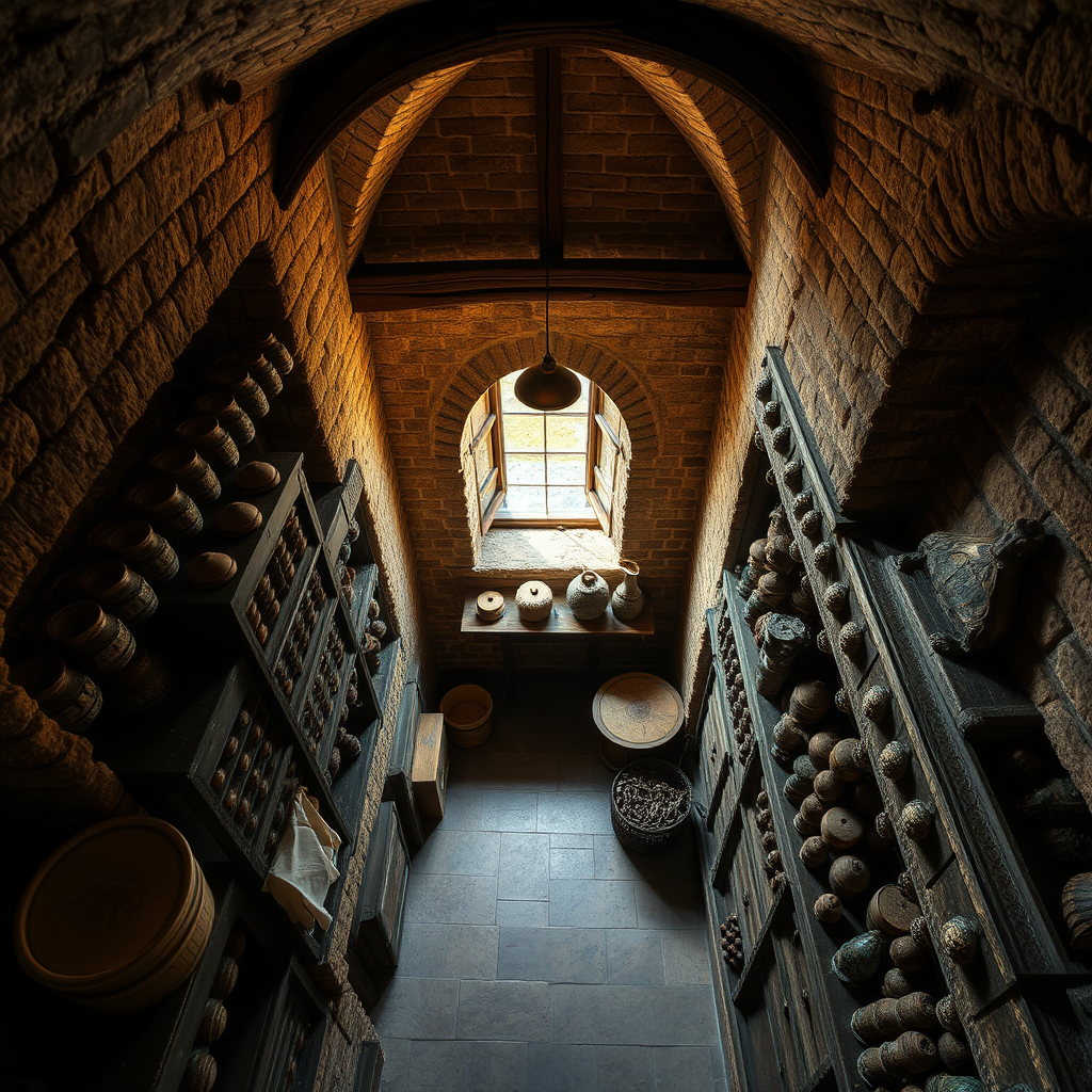 Aerial View of 14th Century Castle Pantry