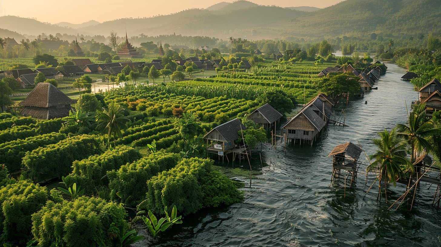 Aerial View of Cambodia's Vibrant Pepper Plantations