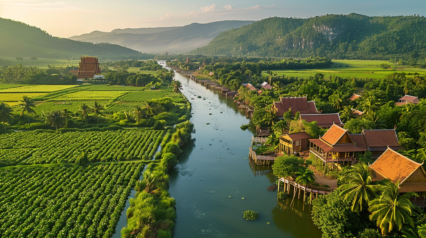 Aerial View of Kampot's Traditional Pepper Plantations