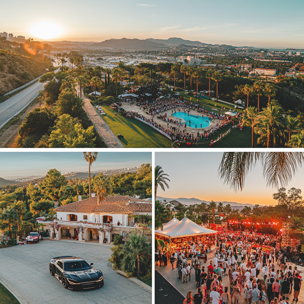 Aerial collage showing diverse drone videography niches captured