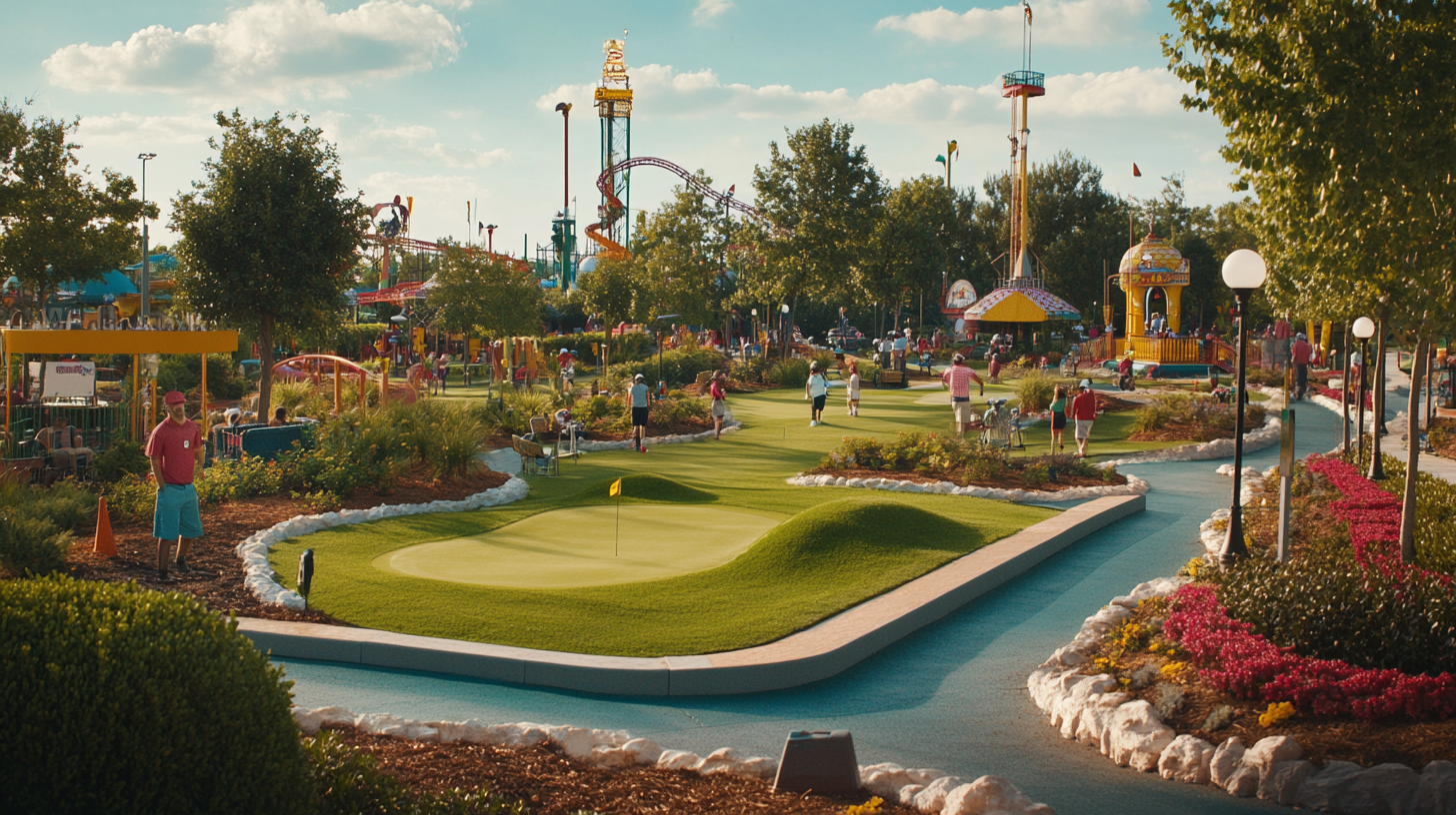 Affordable Golf Vouchers at Attractive Amusement Park Scene