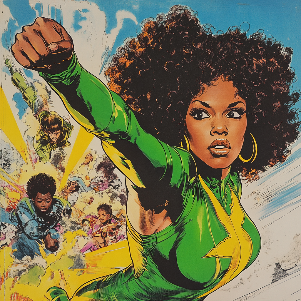 African American Superhero Saves Women with Superpowers