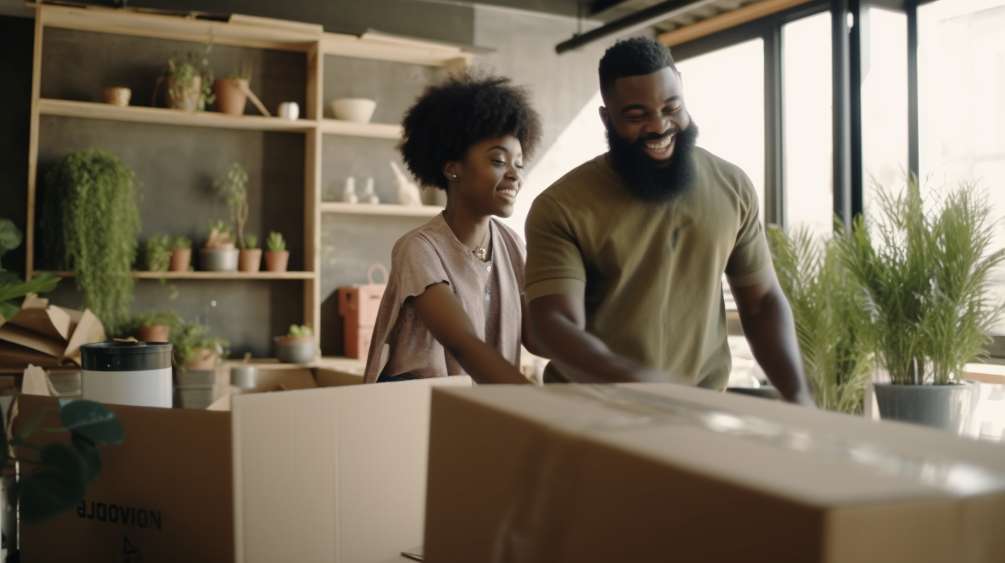 African couple furnishing new home in South Africa