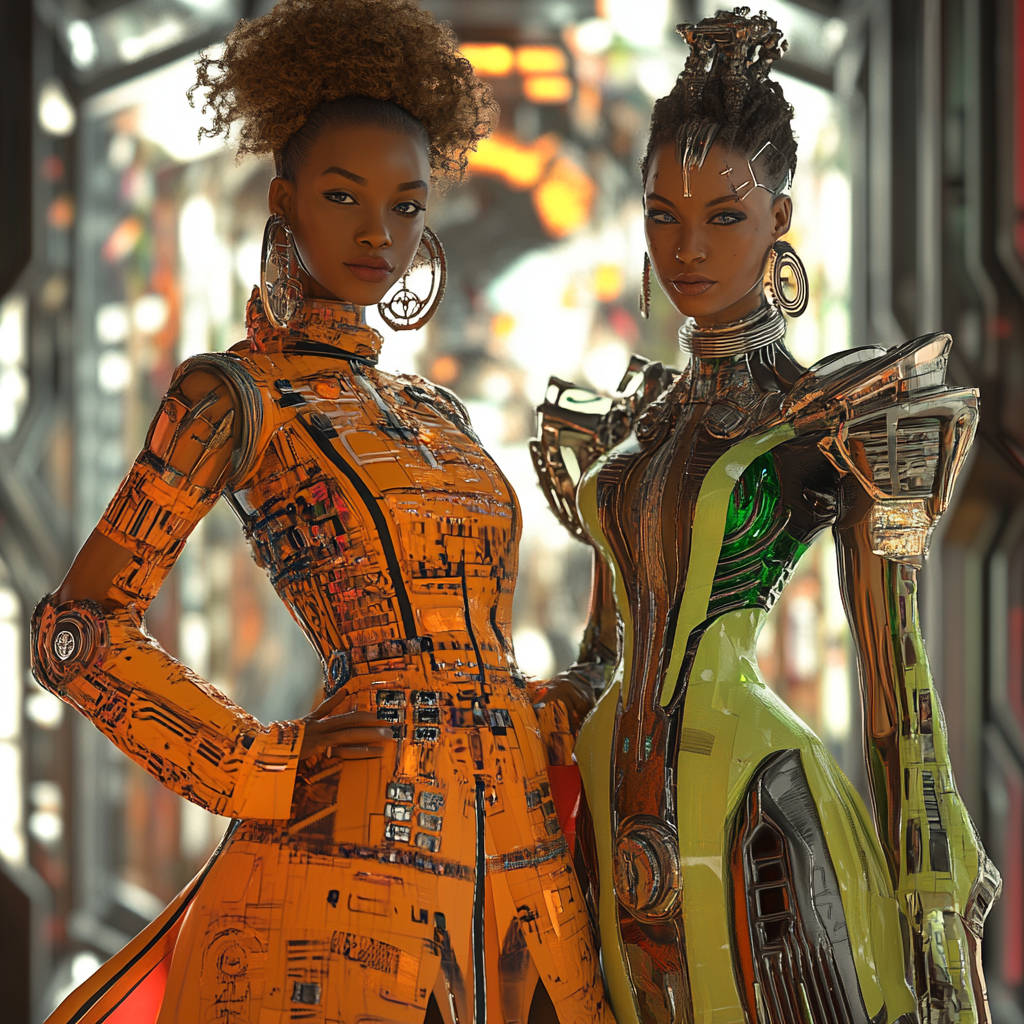 Afrofuturism Extruded Dress by BZM in Bright Colors