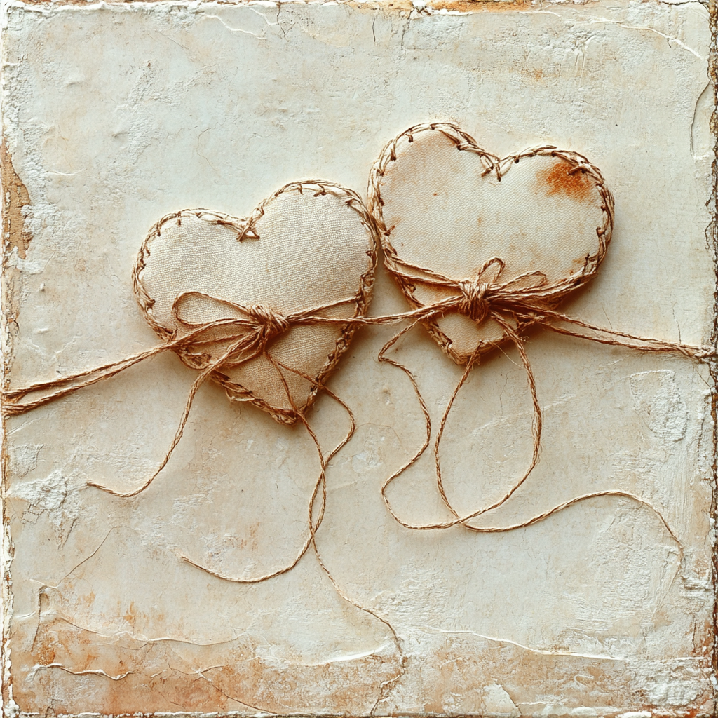 Album Cover: Two Hearts Intertwined with Delicate Ribbon