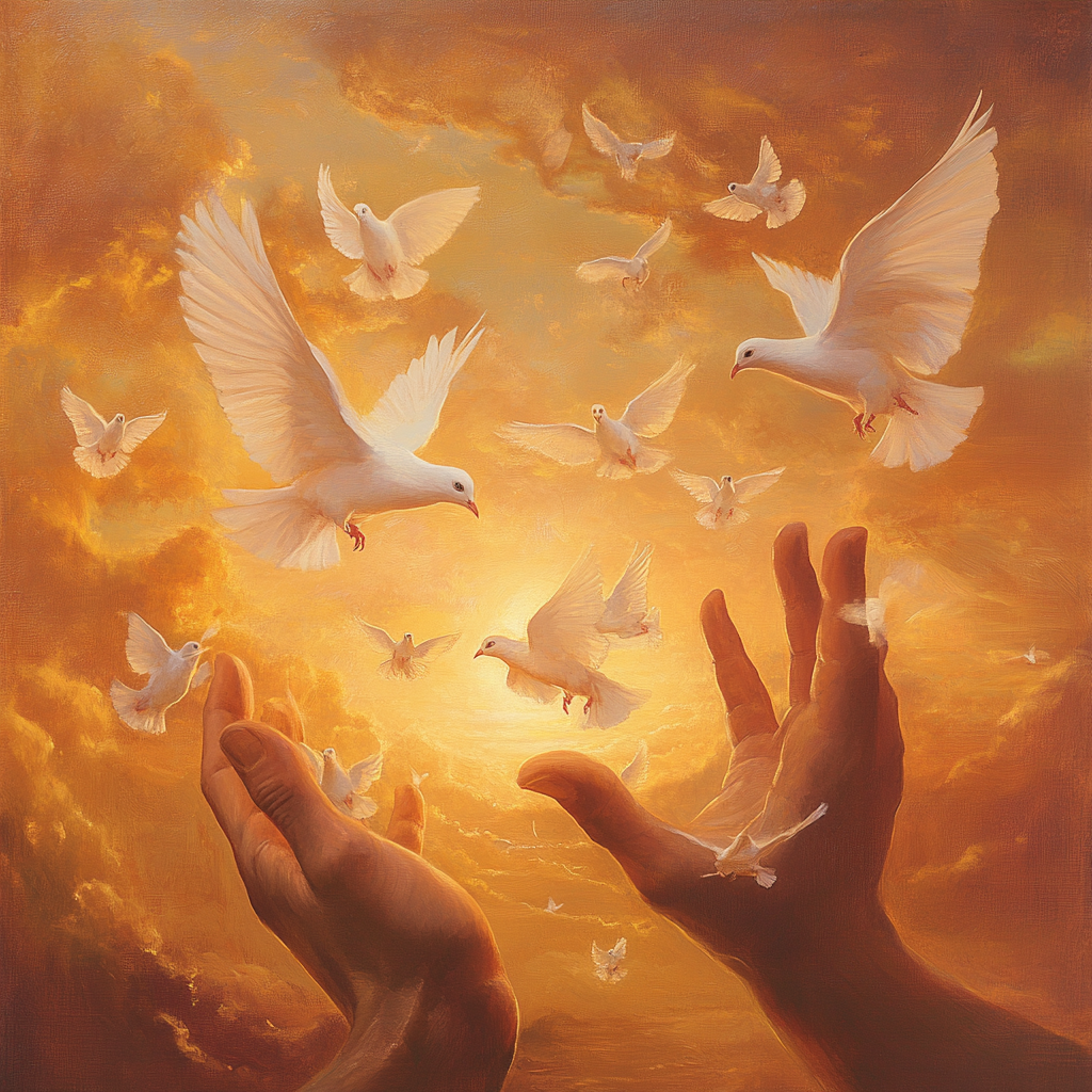 Album cover with glowing doves or butterflies released.