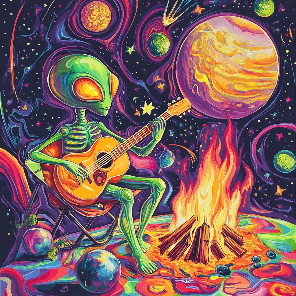 Alien's Space Campfire Guitar Jam