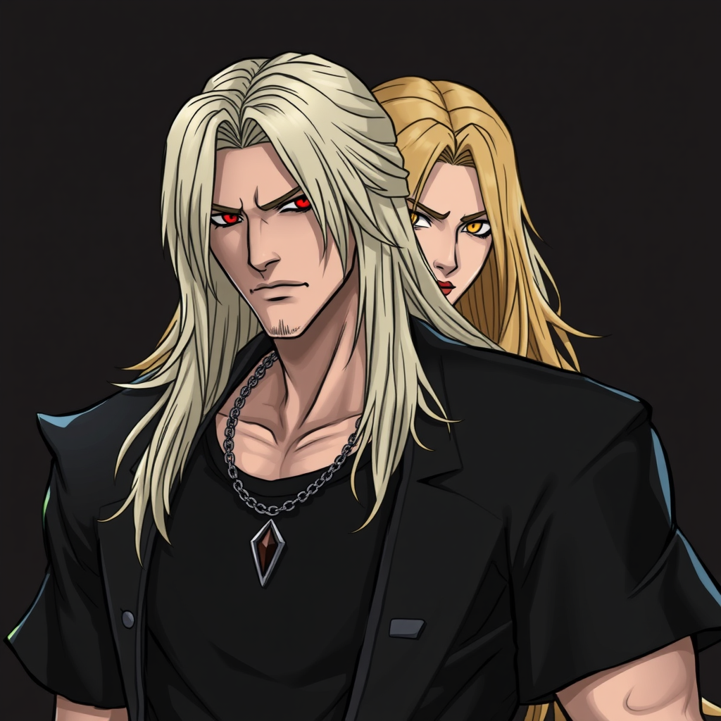 Alucard and Blonde Booba in Black Tees