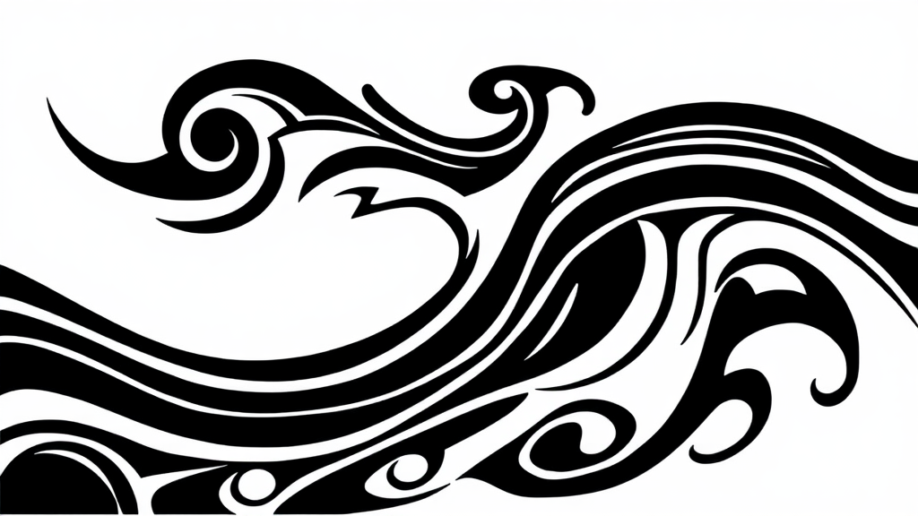 An Abstract Water Illustration in Maori Style