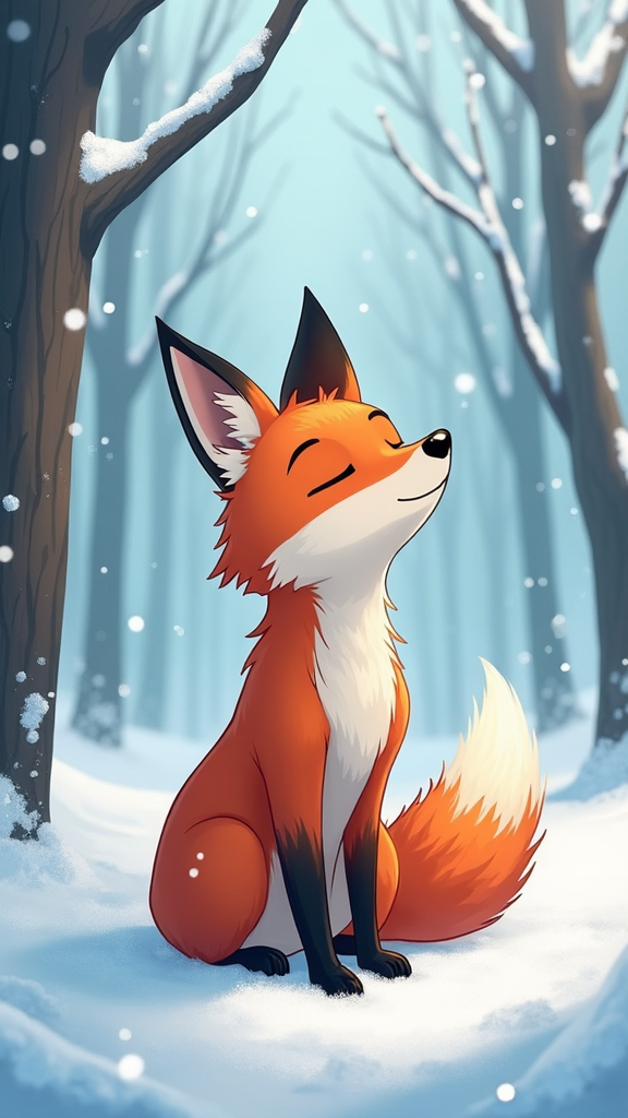 An Anime Fox in Snowy Field Book Cover