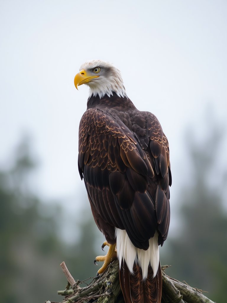 An Eagle Looking Away in the Distance.