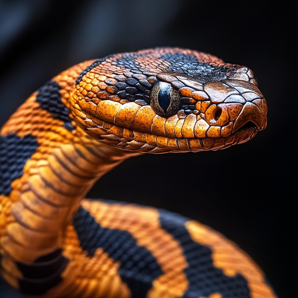 An Elegant Orange Snake Slithering with Intensity