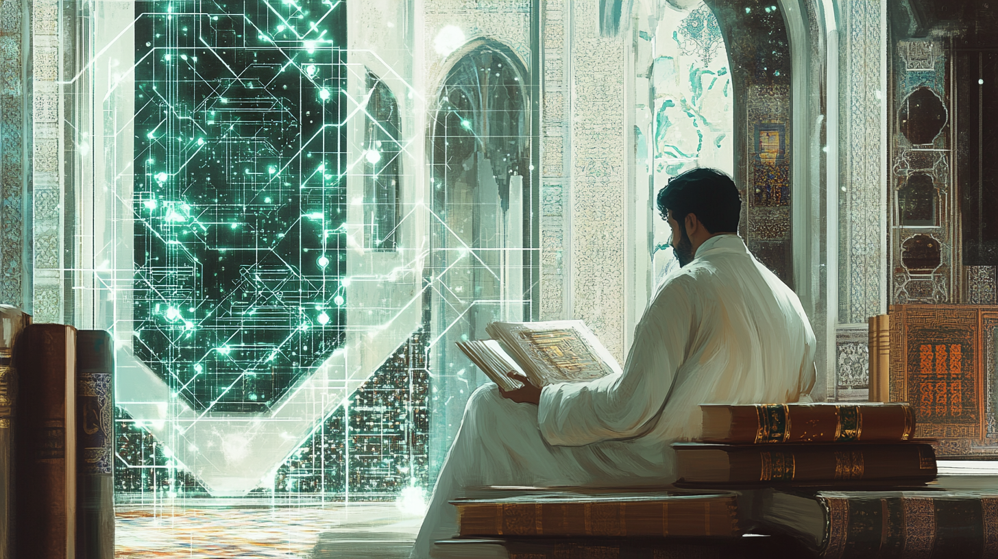 An Islamic scholar exploring AI in modern setting