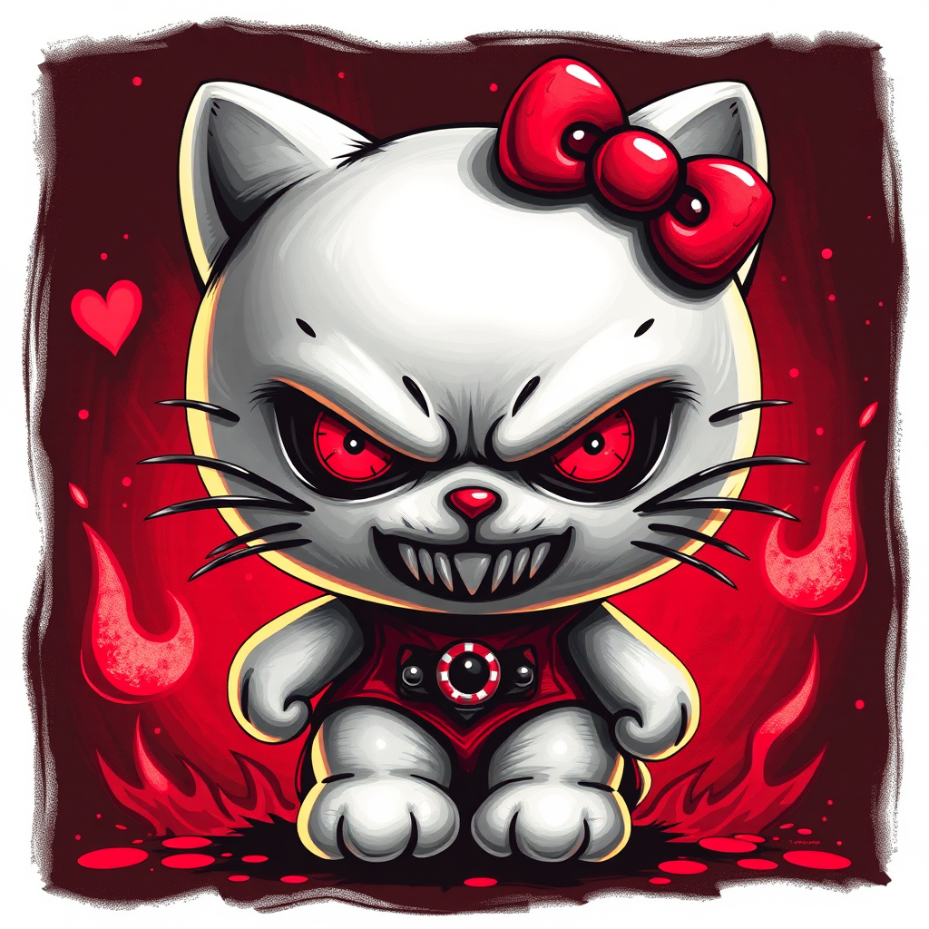 An evil Hello Kitty with sharp claws.