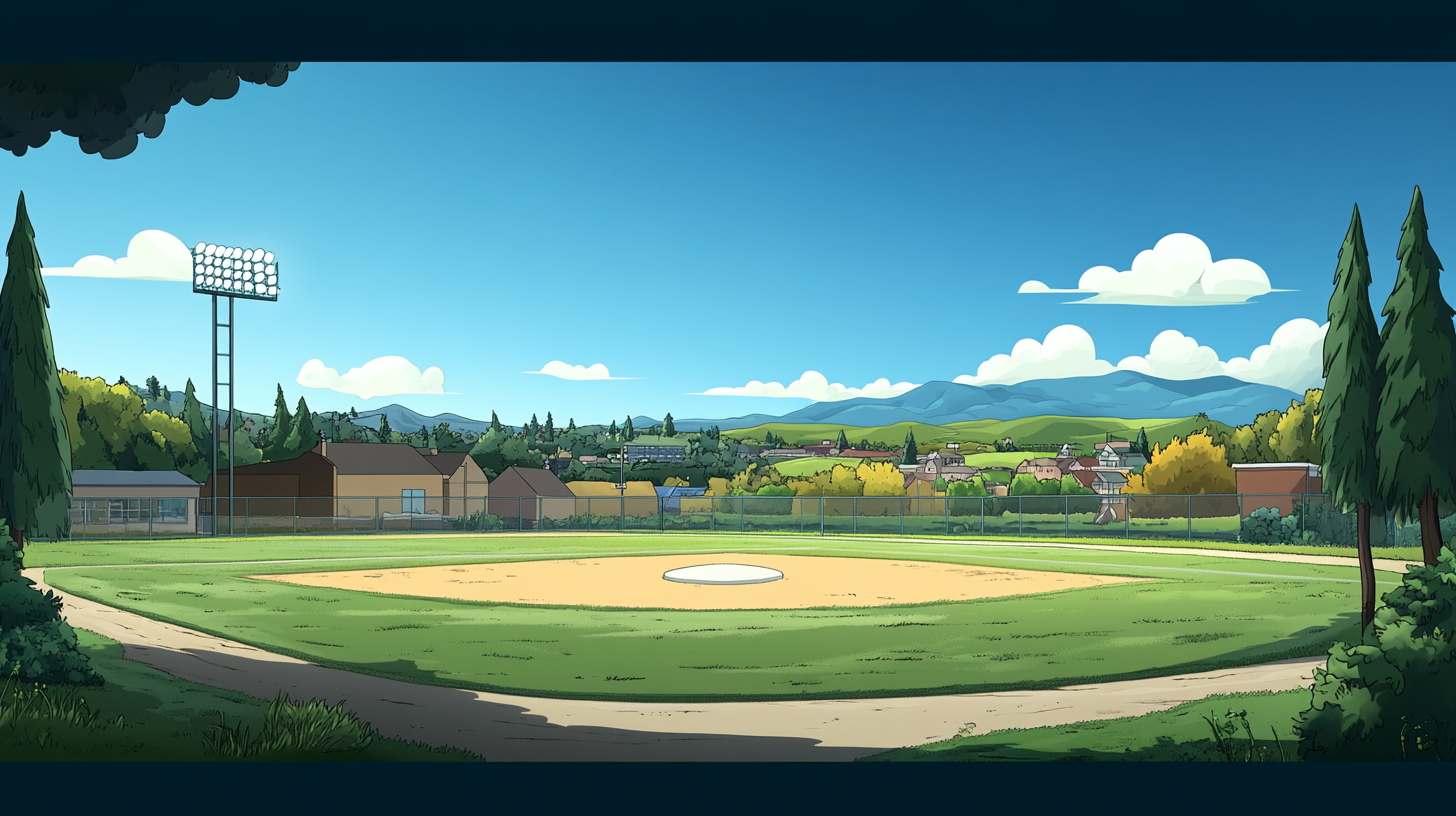 An image of Silicon Valley with a baseball field.