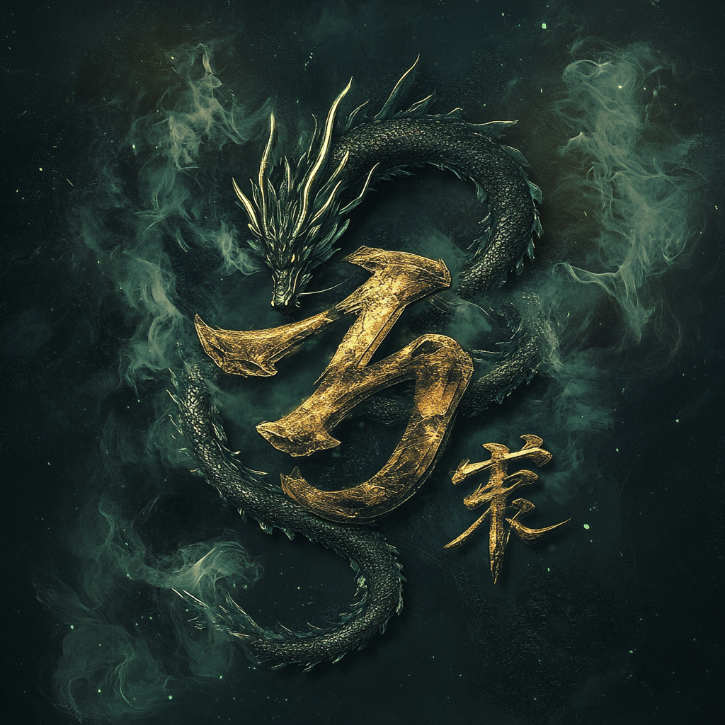 Ancient Dragon Logo with Mystical East Asian Elements