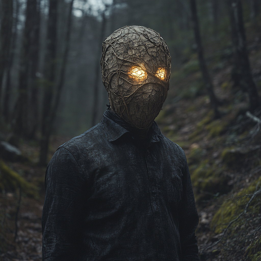 Ancient Hollow Man in a Creepy, Dark Forest