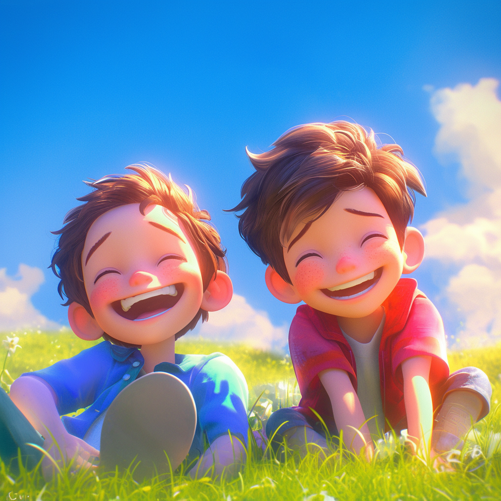 Animated Boys in Cartoon 3D Art Style