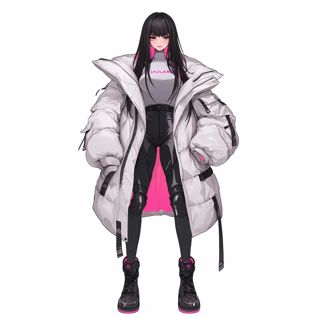 Anime NFT character: young, K-pop girl, stylish outfit