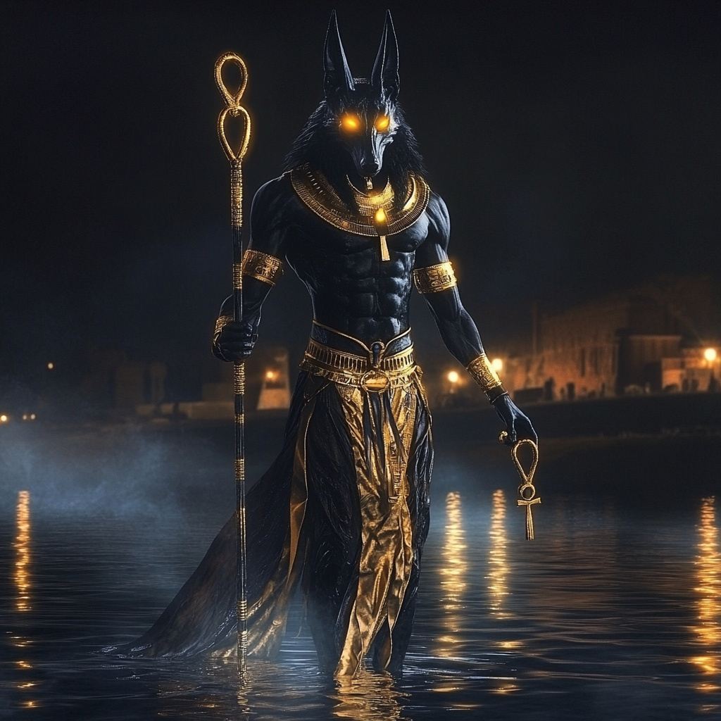 Anubis, Powerful God, Guards Nile at Night