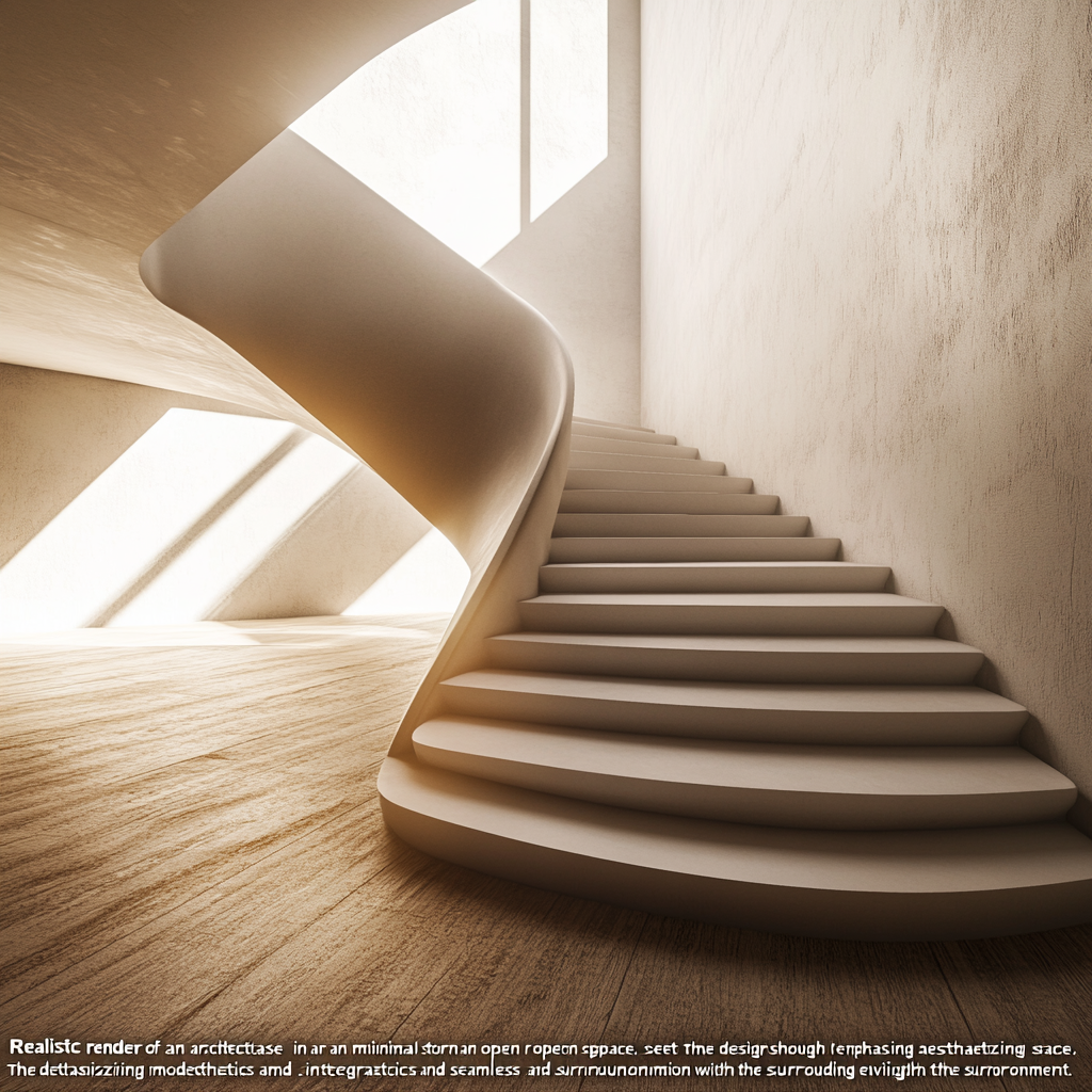 Architectural staircase in minimal style, emphasizing modern aesthetics.