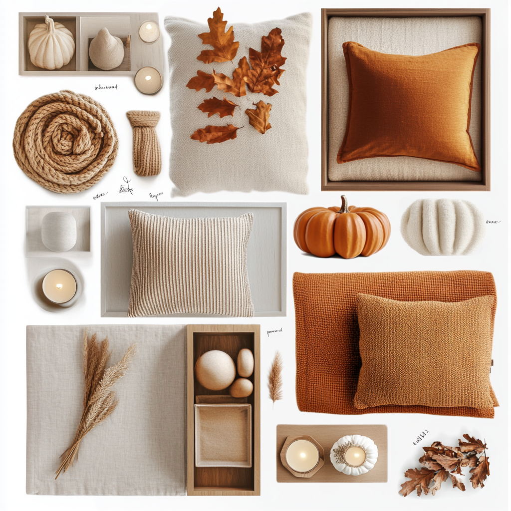 Autumn Home Decor Mood Board: Warm Elements Displayed