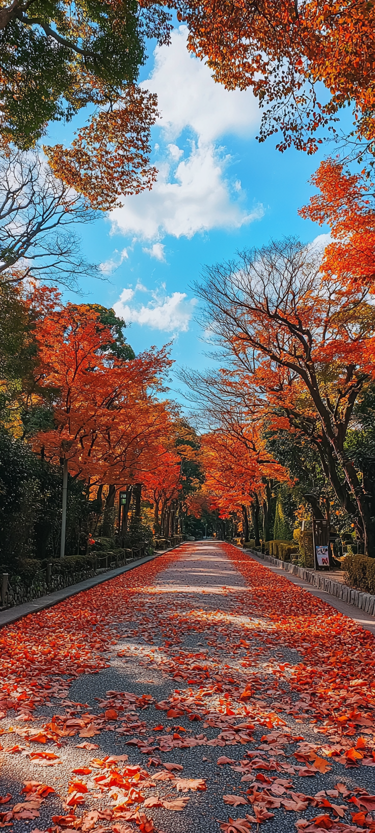 Autumn Leaves Park Japan Blue Sky Photo