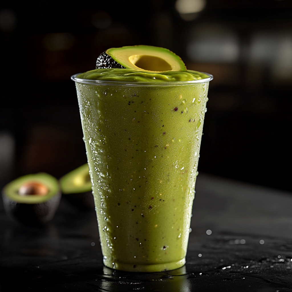 Avocado Smoothie 16K Photography on Black Background