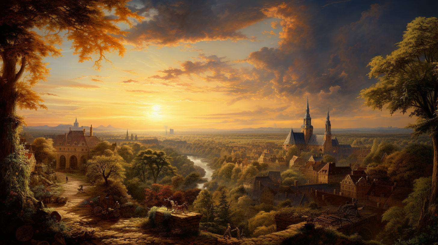 Bach's Stunning Baroque Leipzig Landscape at Magic Hour