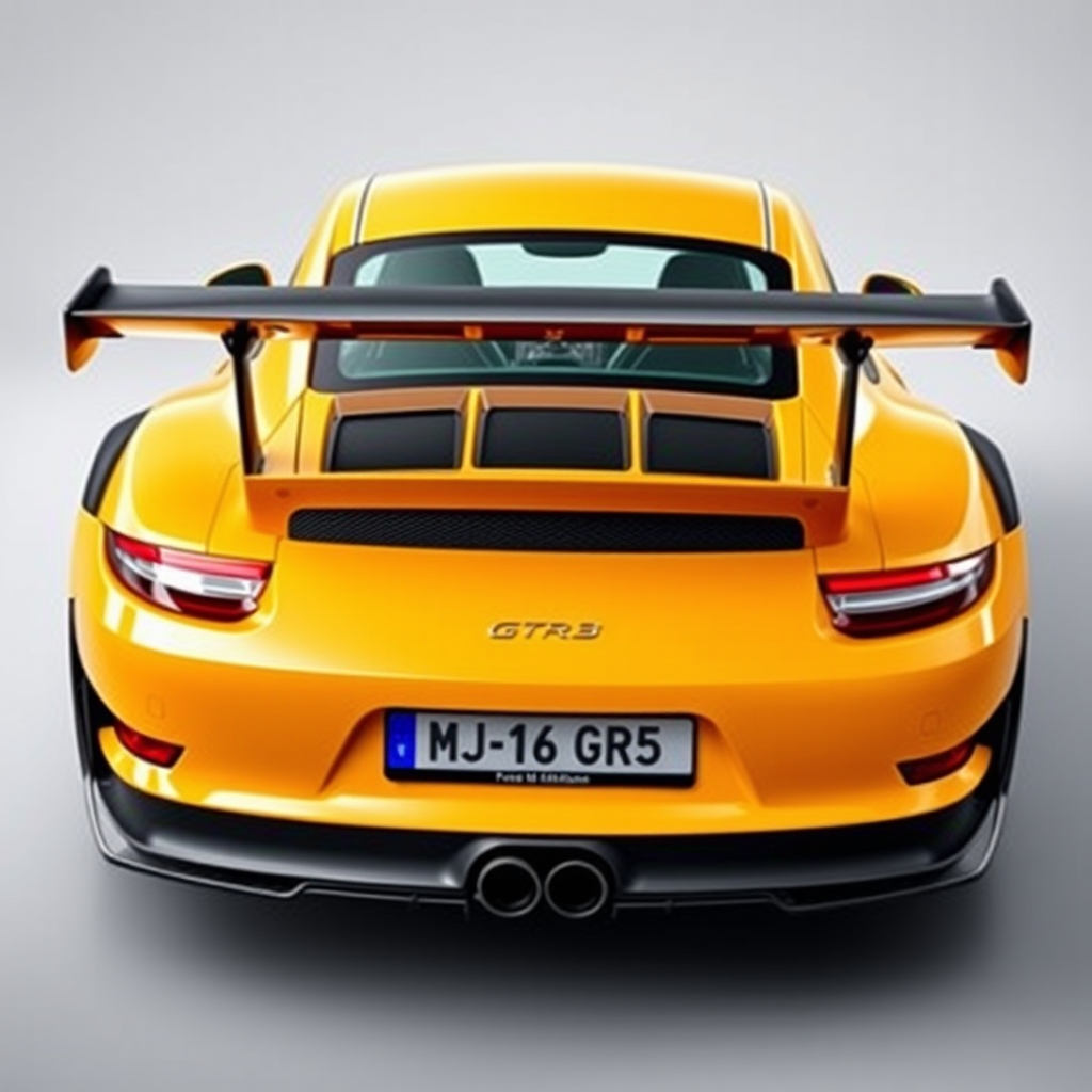 Back view of Porsche 911 GT3 RS race car