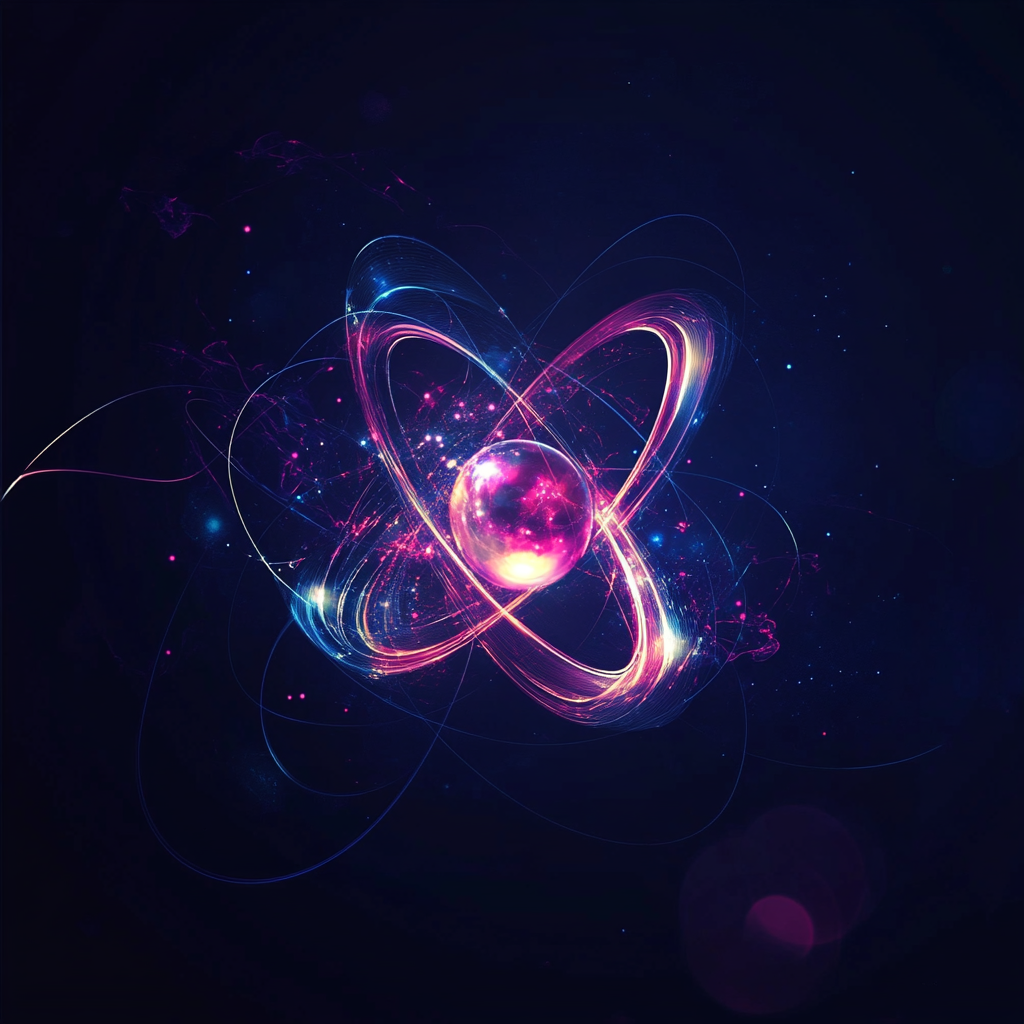 Background image for mobile slide presentation on nuclear science.