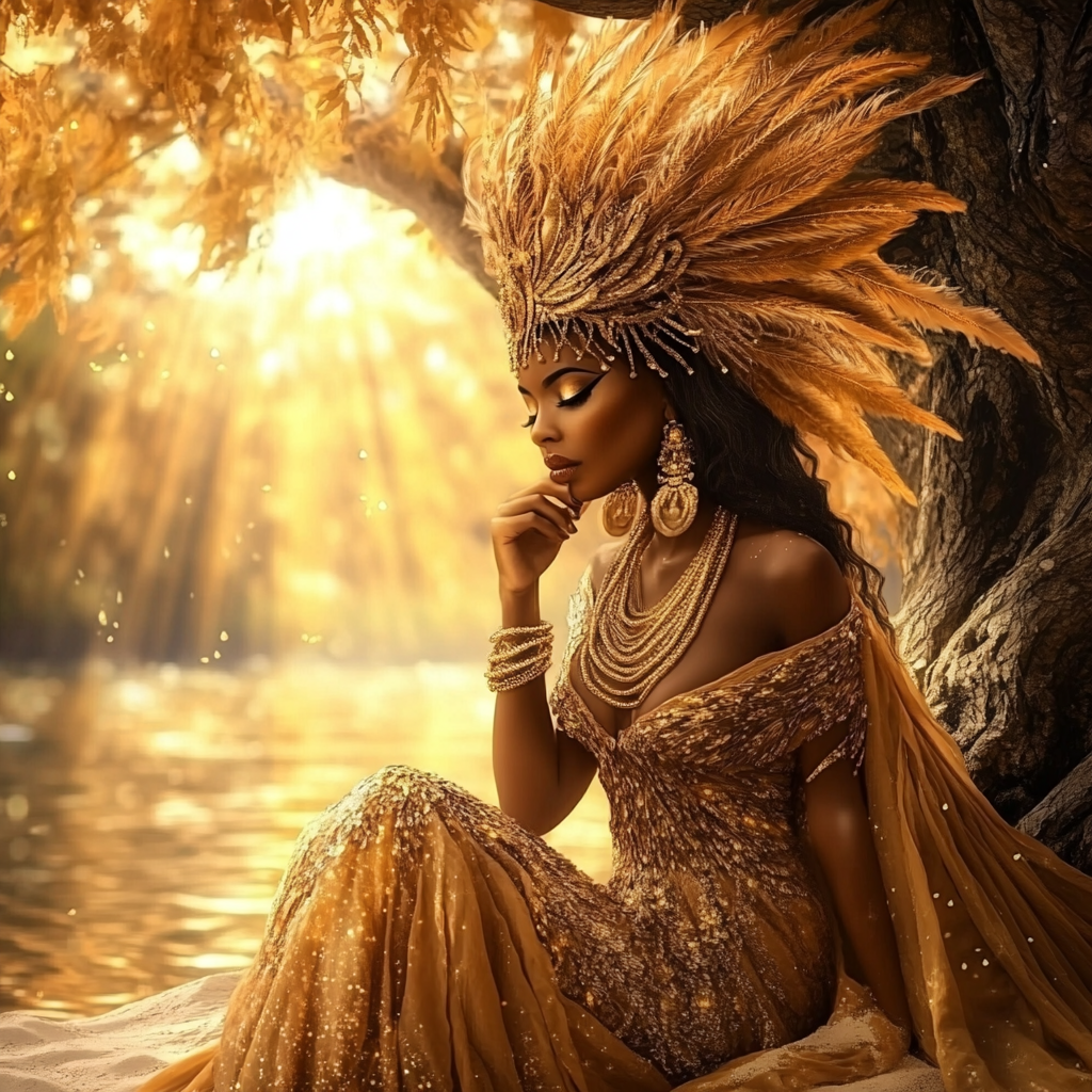 Background symbolizes beauty and essence with melanin shades.