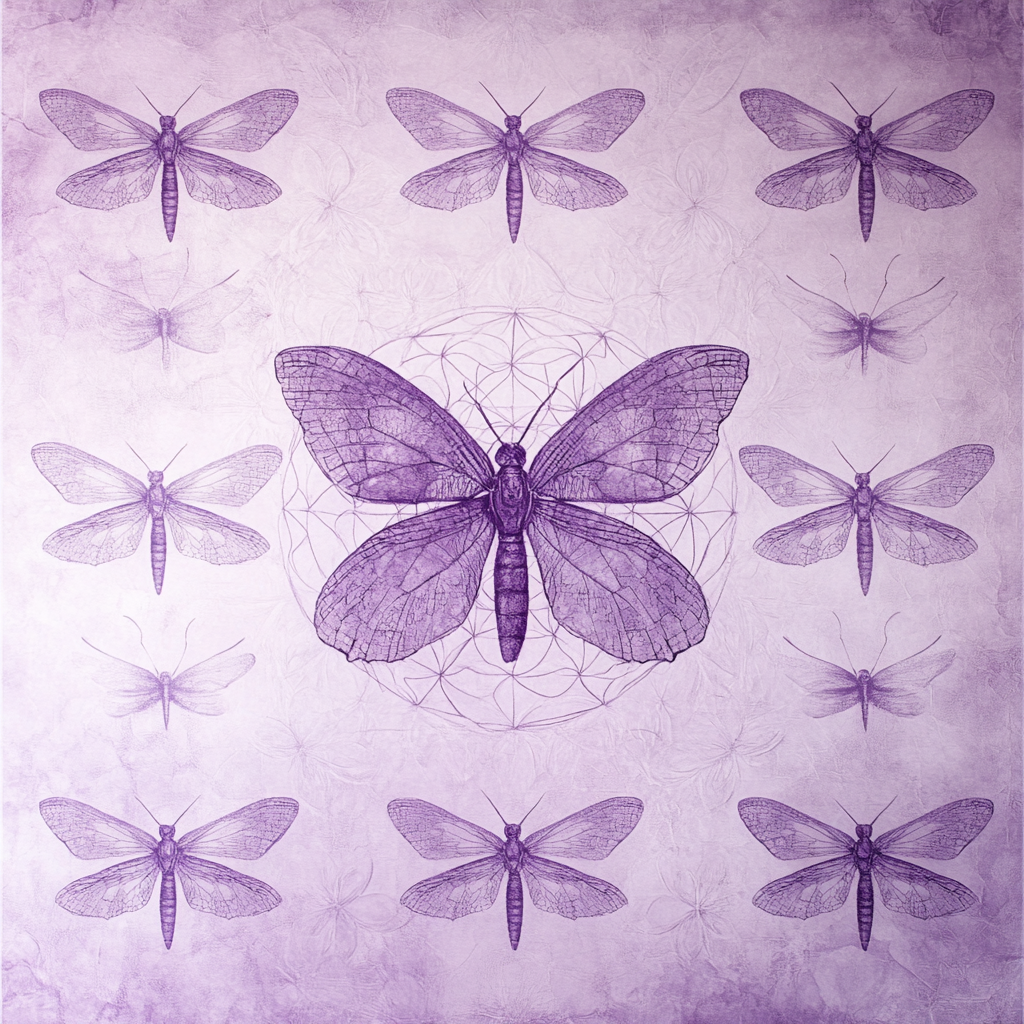 Background wallpaper light violet shades with butterfly design.