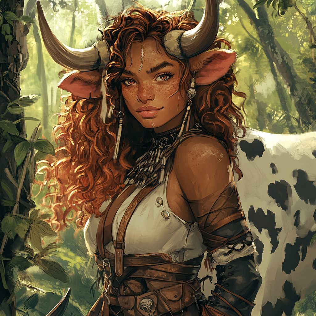 Beautiful Cow Barbarian in Forested Hills