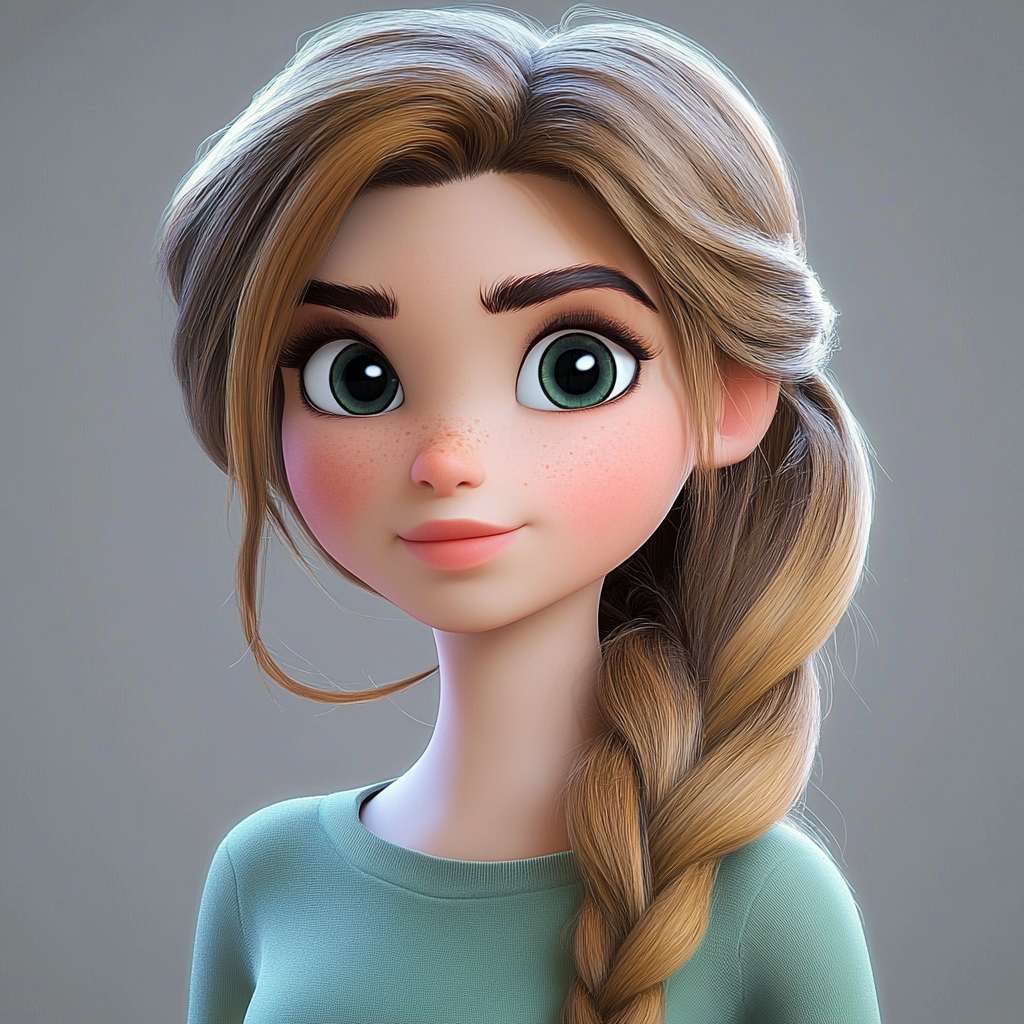 Beautiful High Quality 3D Disney-Style Woman Portrait