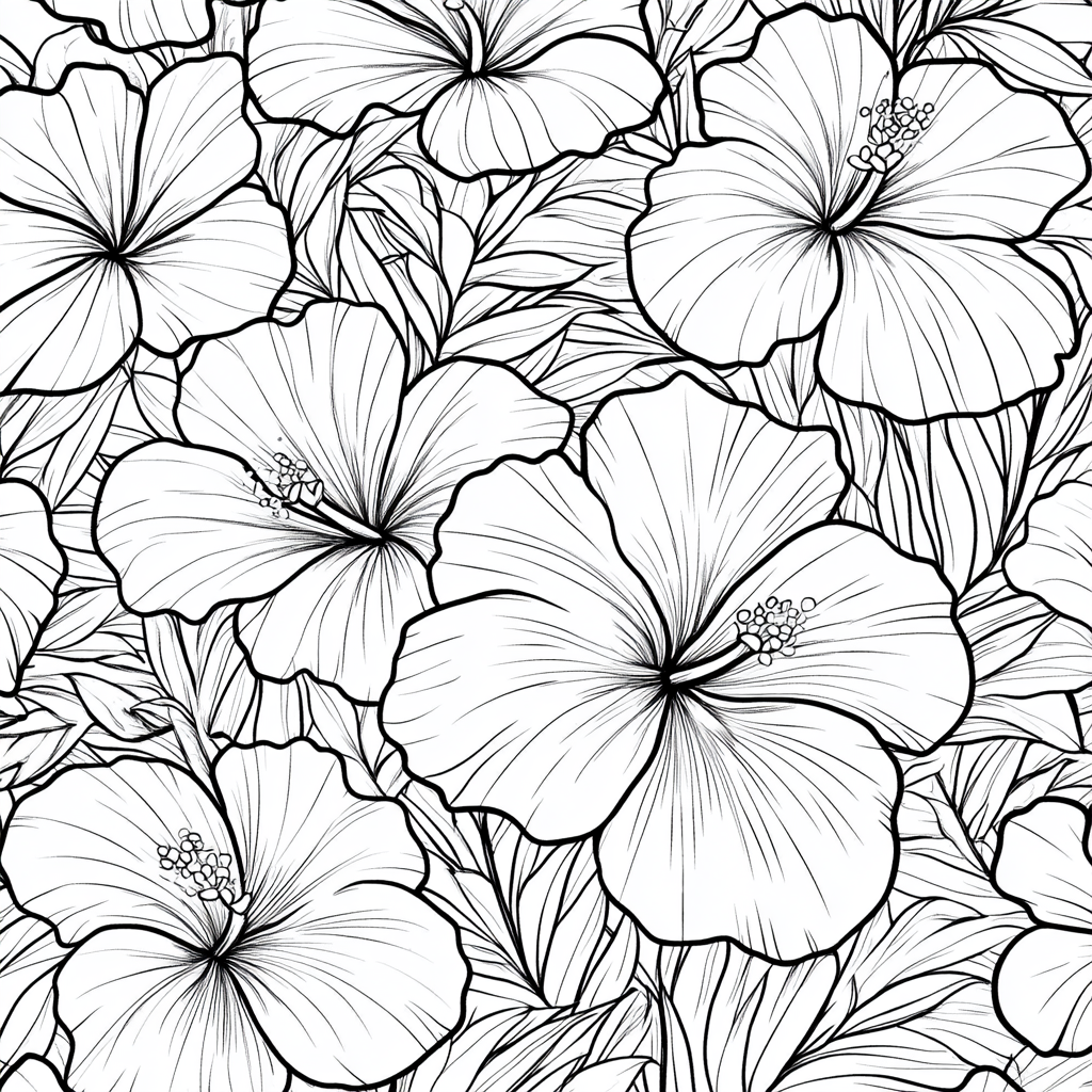 Beautiful botanical line art for coloring book.