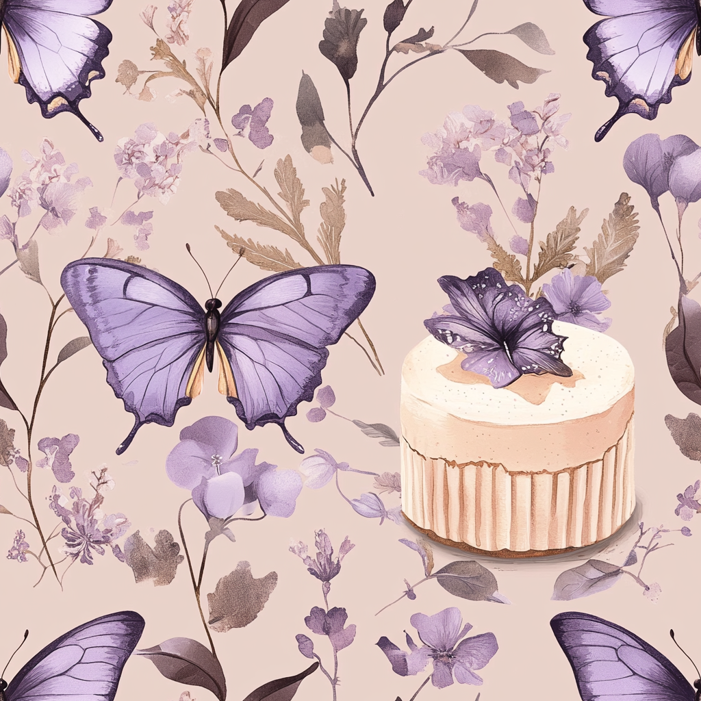 Beautiful butterfly and floral garden pattern design