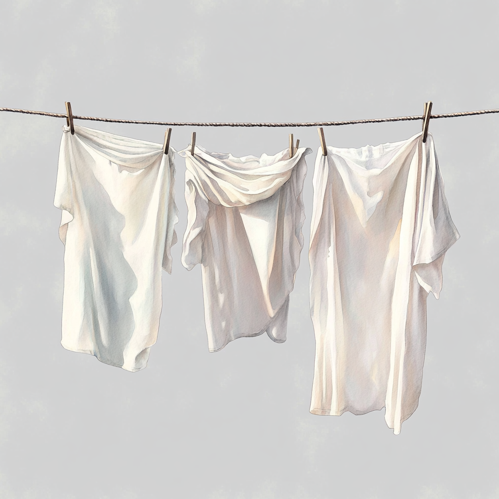 Beautiful detailed watercolor clothesline with luxurious aesthetics.