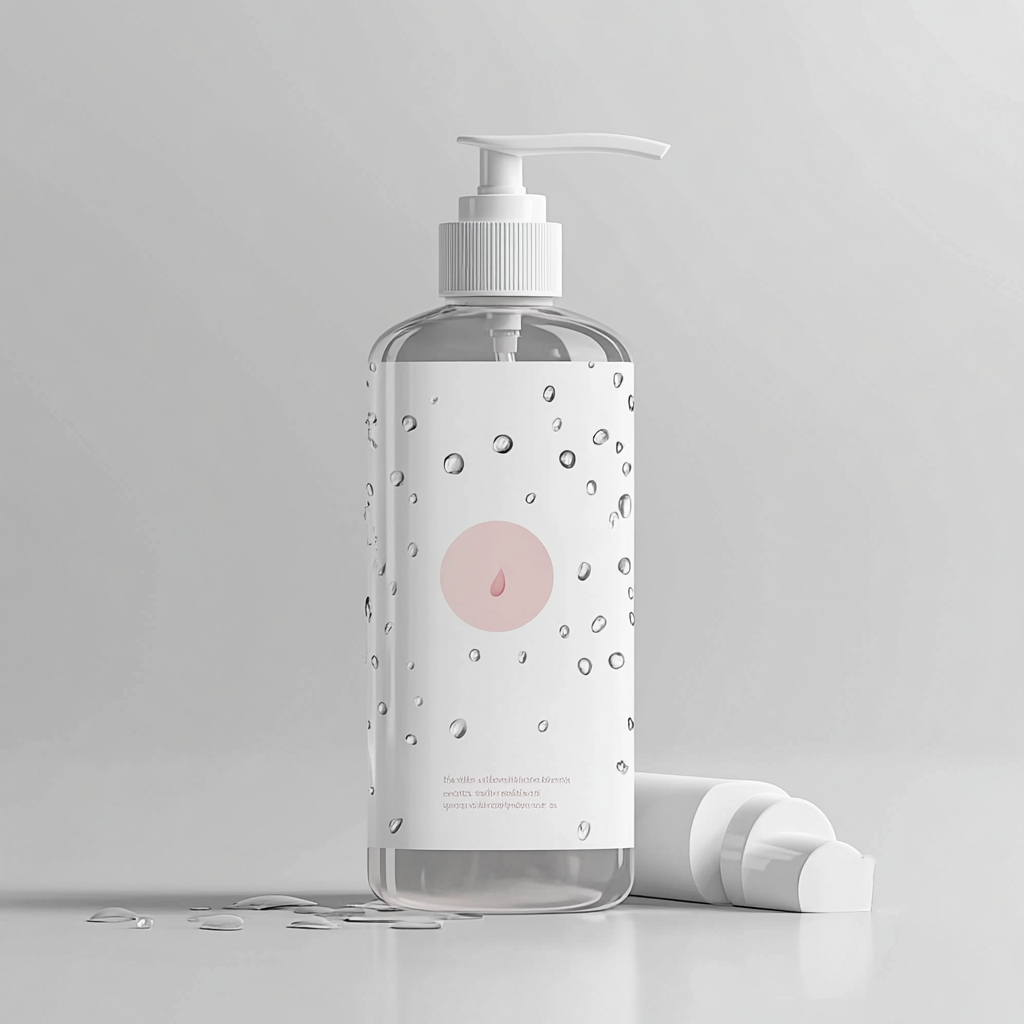 Beautiful watercolor illustration of luxury shampoo bottle