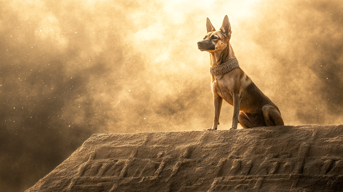 Beauty Xoloitzcuintli at the Top of Aztec Pyramid