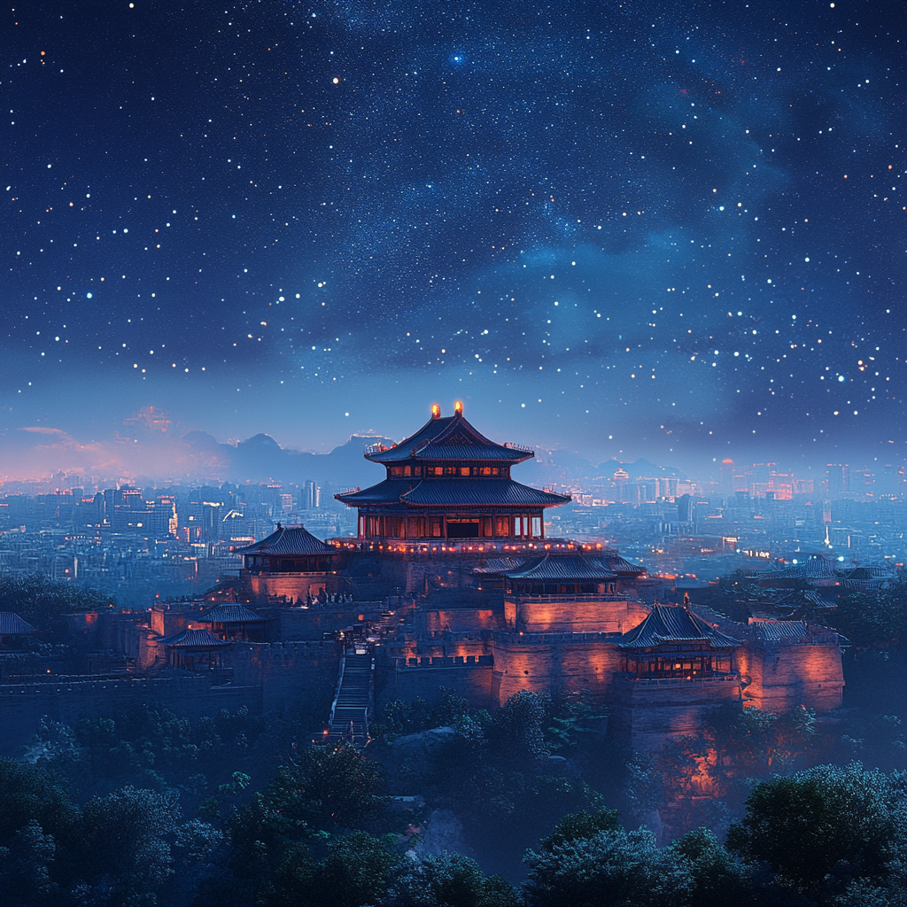 Beijing City View - Imaginative 3D Castle Render