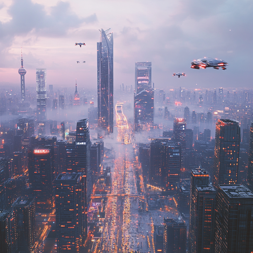 Beijing Cityscape in the 7000s: Futuristic 3D Rendering