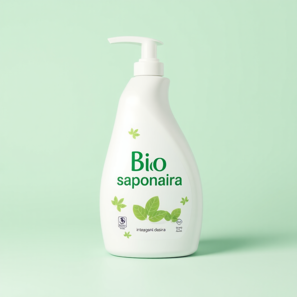 Bio Saponaria: A colorful detergent label design.