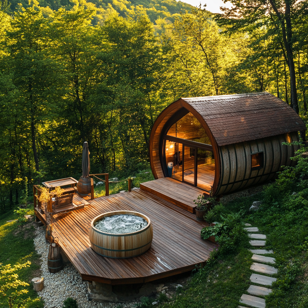 Bird's Eye View: Romanian Cottage with Jacuzzi 