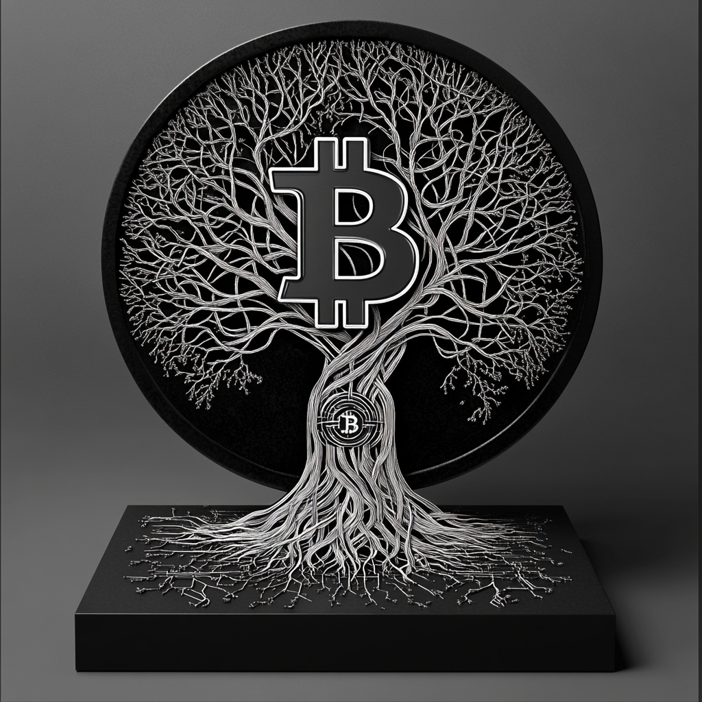 Bitcoin Technology: Intricate Nature-Inspired Laser Engraved Design