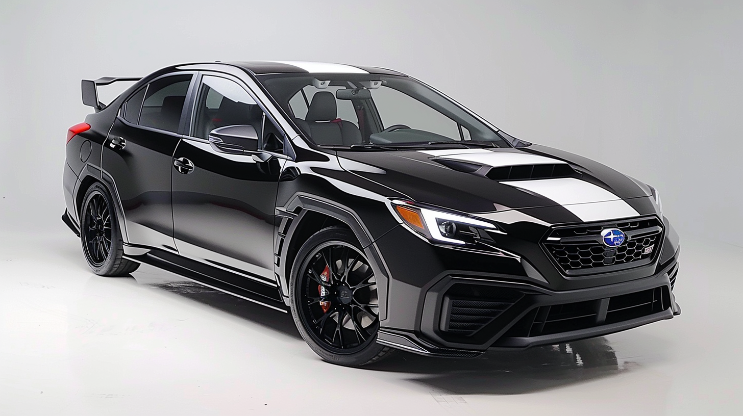 Black 2024 WRX TR with custom over-fenders, hood, bumper