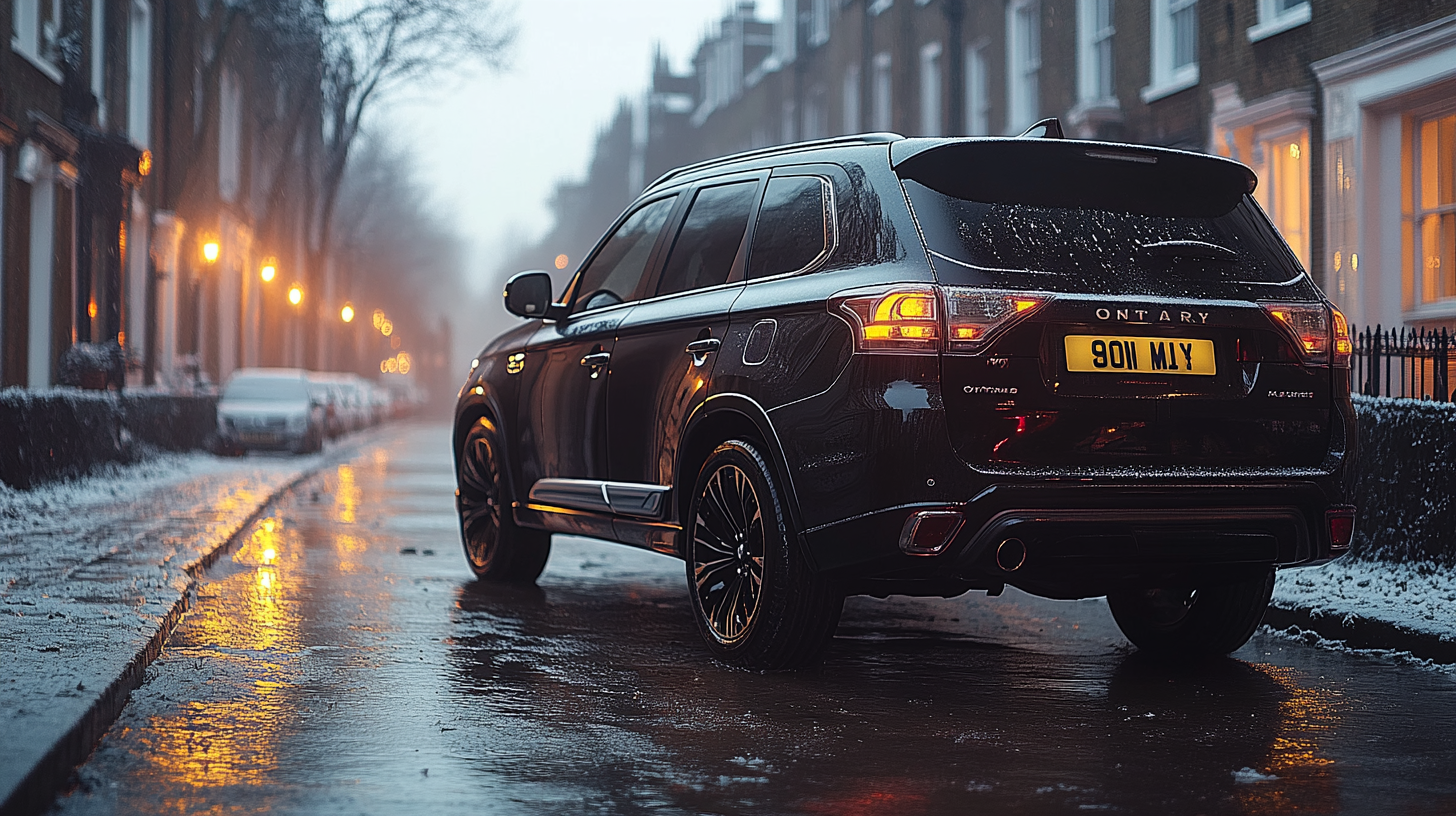 Black Mitsubishi Outlander in London, Morning Shot 