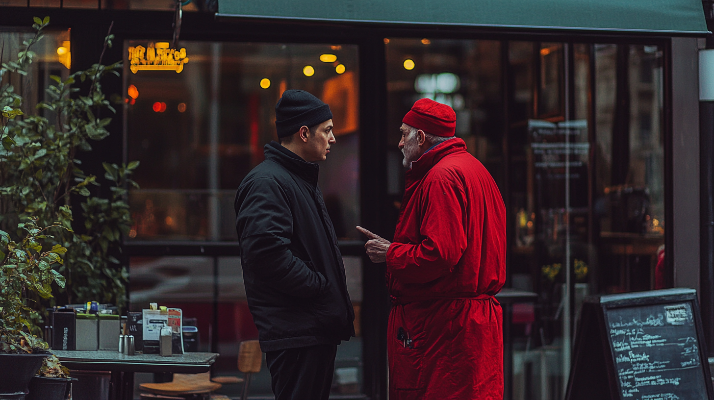 Black and Red Men in New York Restaurant