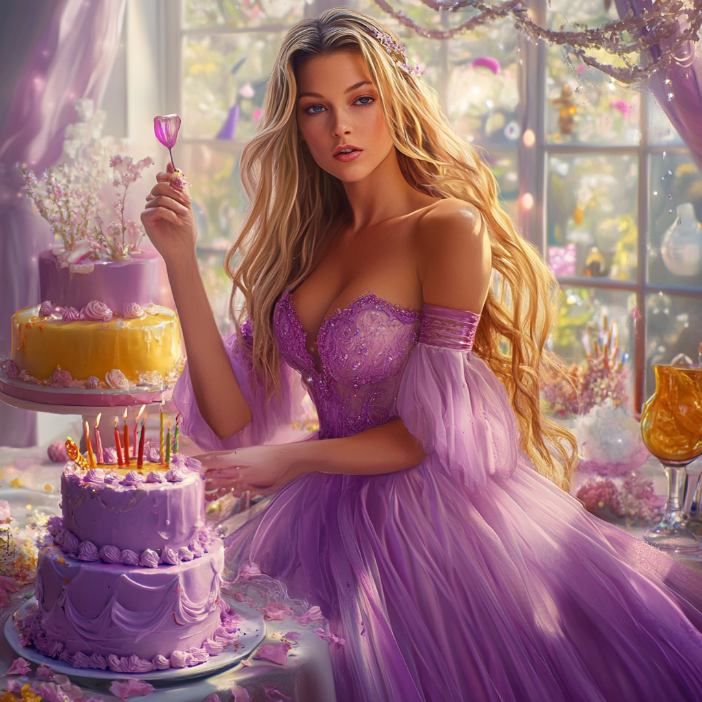 Blake Lively birthday celebration with beautiful lavender dress.