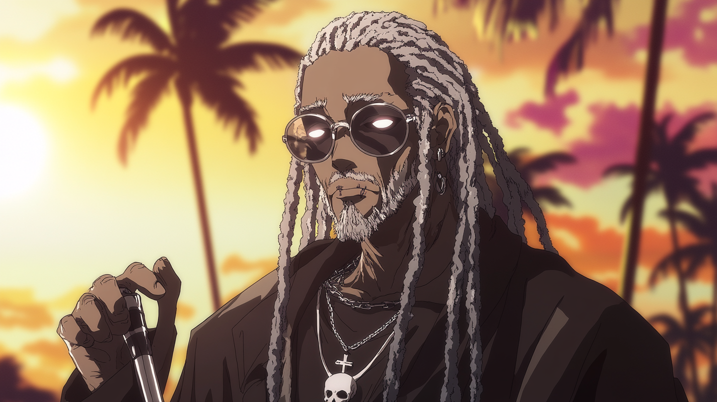 Blind Jamaican Zombie Priest: Anime Style, 1980's Hip